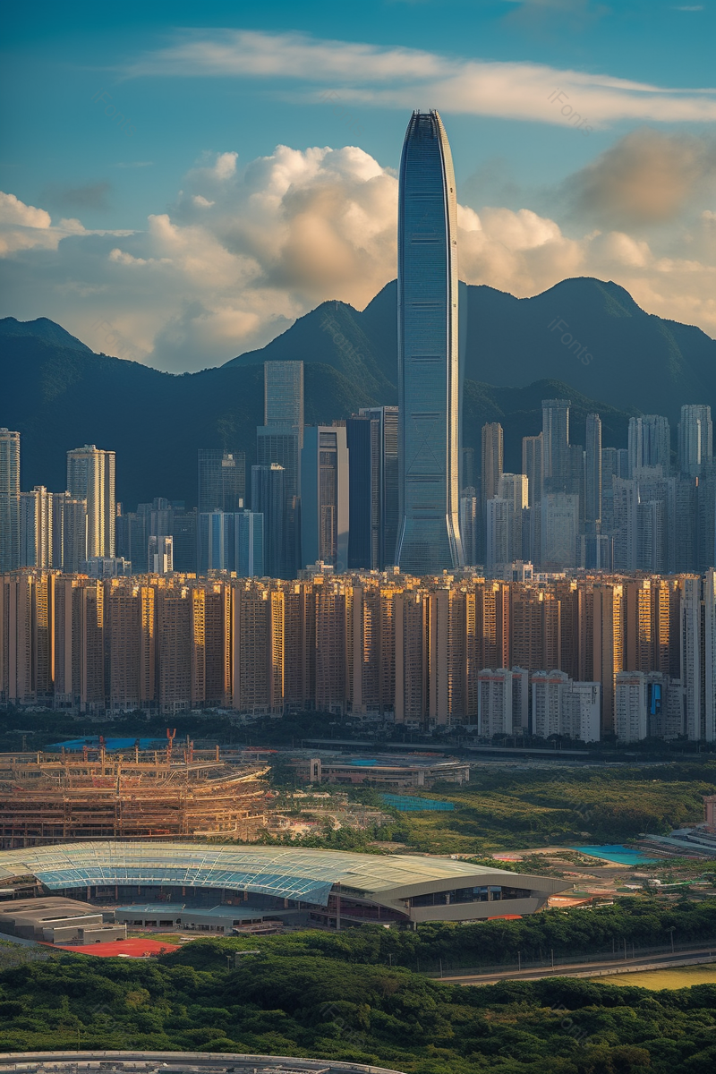 山脉现代城市都市商务高楼大厦俯拍大远景摄影,高清,摄影图,摄影图片,图片大全,摄影图免费下载